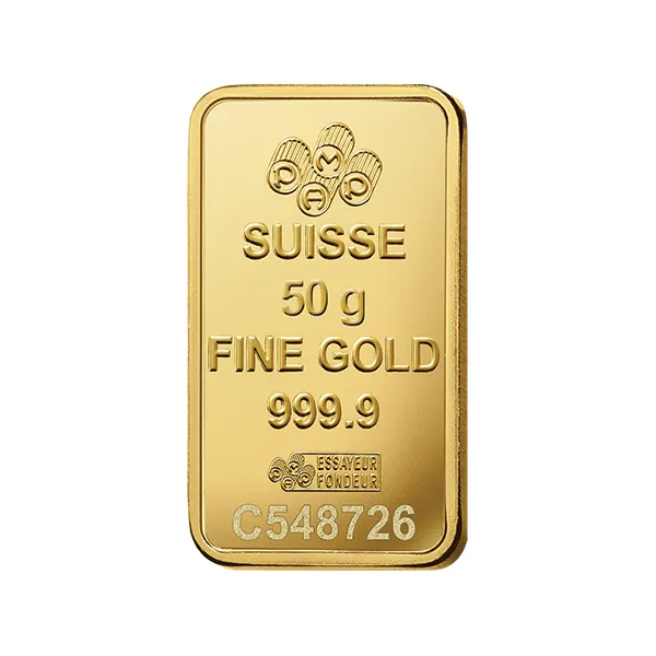 50g PAMP Lady Fortuna Gold Minted Bar