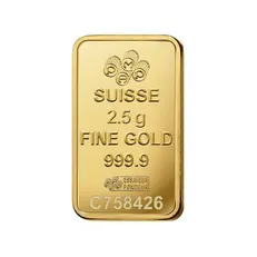 2.5g PAMP Lady Fortuna Gold Minted Bar