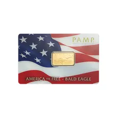 5g PAMP America the Free Bald Eagle Gold Minted Bar